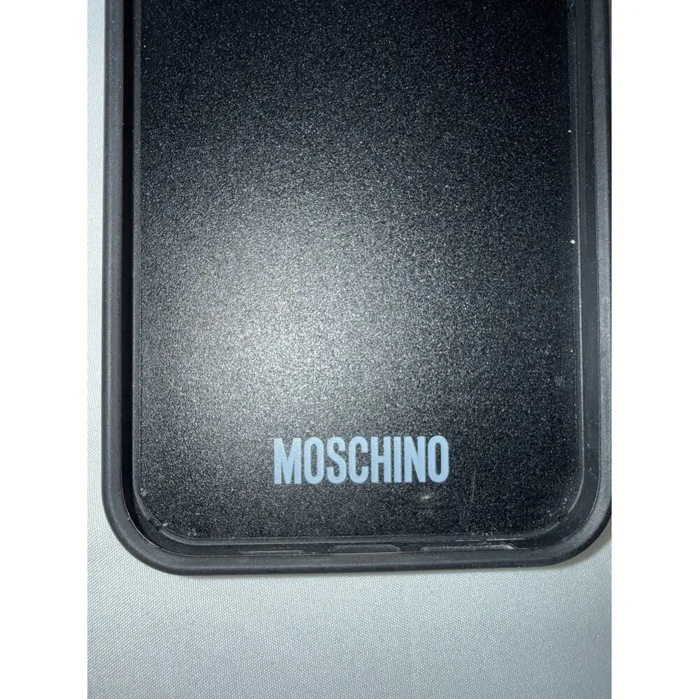 Authentic Moschino iPhone Iphone 13 Pro Max Case Navy Blue Teddy Bear Graphic